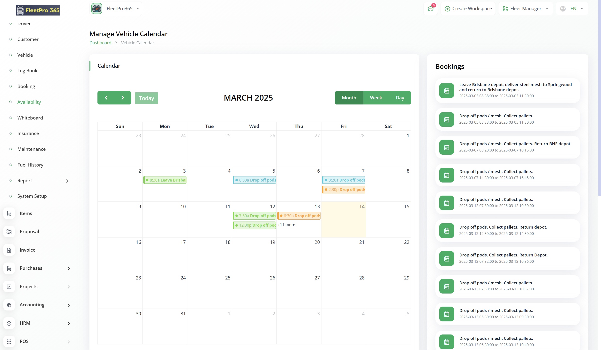 1. Fleet dashboard