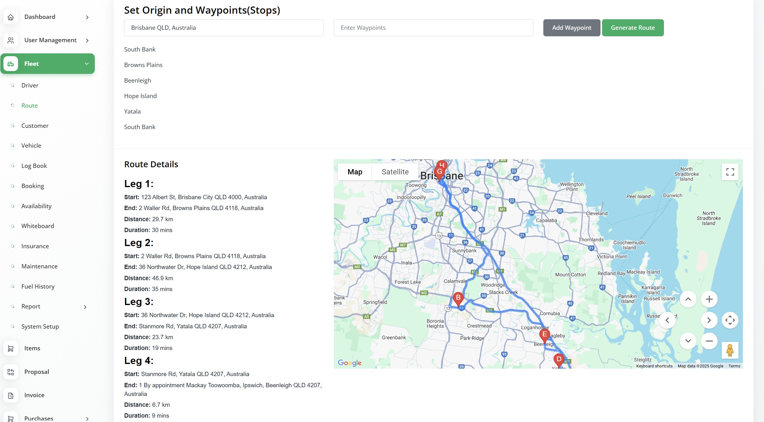 Manage Vehicle Mapping